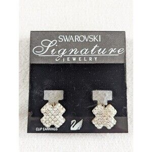 Swarovski Crystal Signature Jewelry Clip on Earrings, X-Shaped CE324969 ($85)